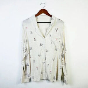 Gap Love Holiday Owls Print Pajama Top Size‎ XXL